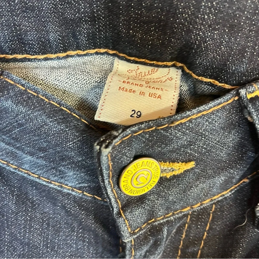 Y2K Vintage True Religion Joey Twisted Flare Dark Wash Low Rise 29W 31L Jeans - Picture 5 of 14